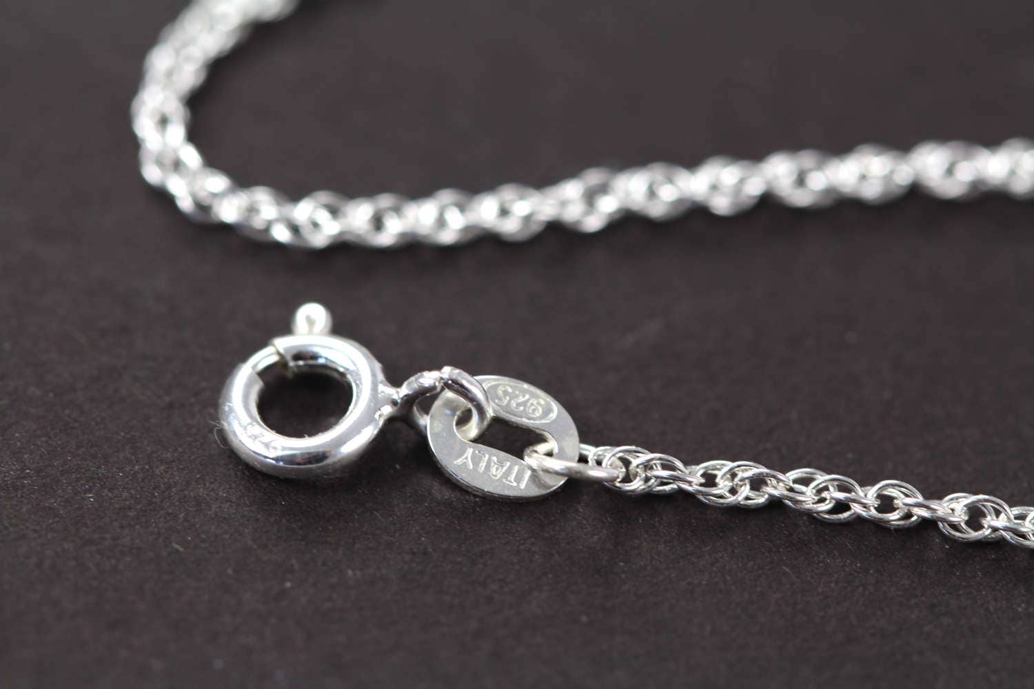 Collana In Argento Sterling, 5 Collane Finite Con Catena A Corda In Argento Sterling 925 Da 16, 18, 20, 22 E 24 Pollici Con Il 60% Di Sconto Sul Prezzo Al Dettaglio, Catene All'ingrosso - Italia