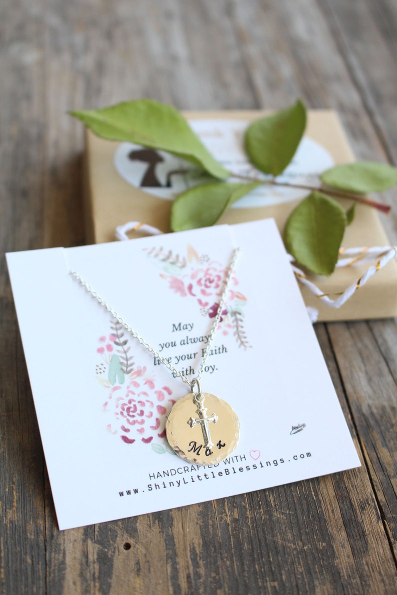 Personalized Baptism Gift for Boys Small Cross Necklace With Etsy