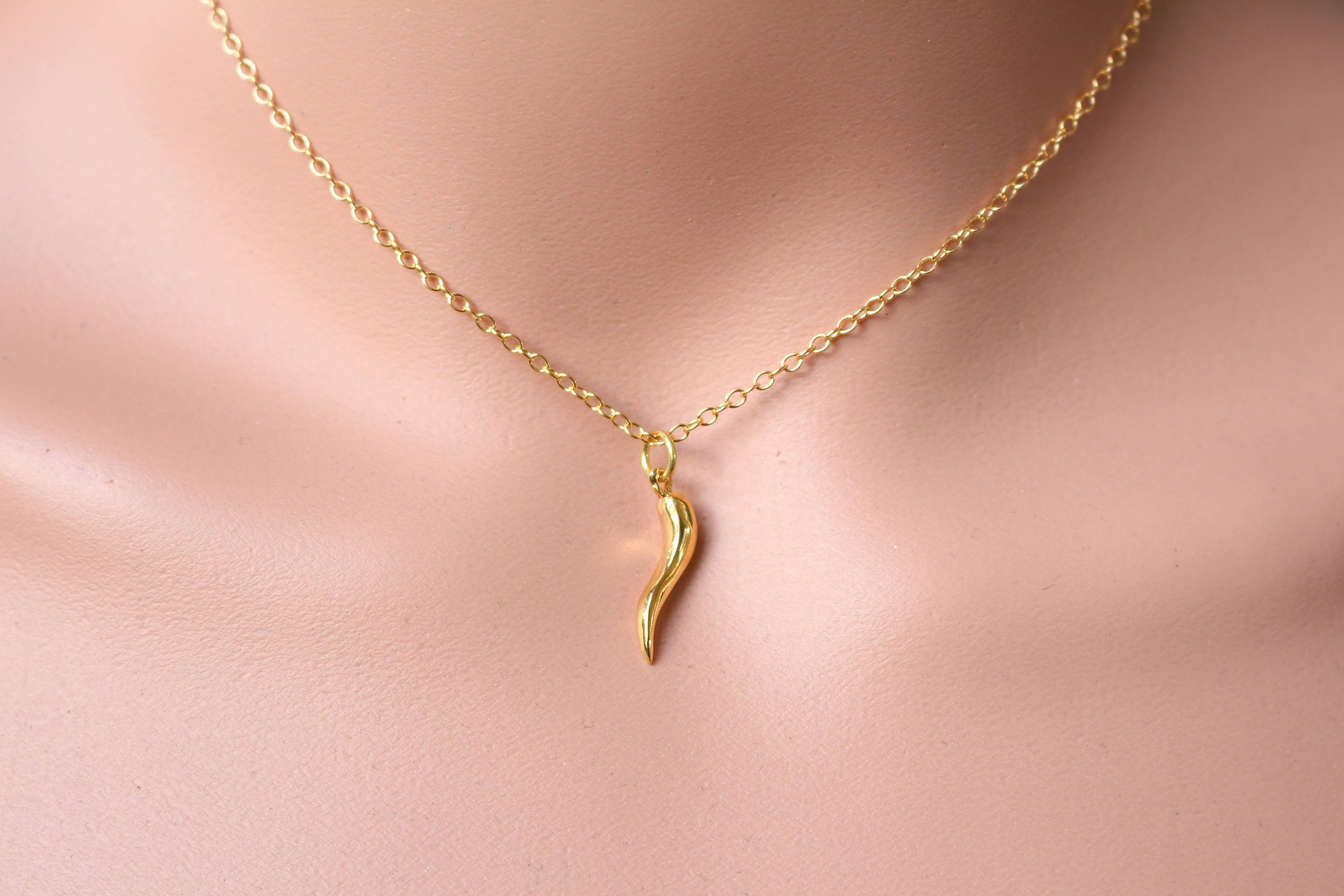 Italian Horn Necklace Gold for Women Bridesmaid Jewelry Etsy