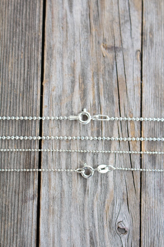1.5mm Sterling Faceted Ball Chains - 16 1.5mm Sterling Faceted Ball Chains - 16