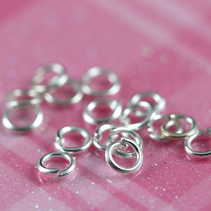 4mm Sterling Silver Open Jump Rings 22 Gauge, 100 pcs Bulk Jumprings, 925 Sterling Silver