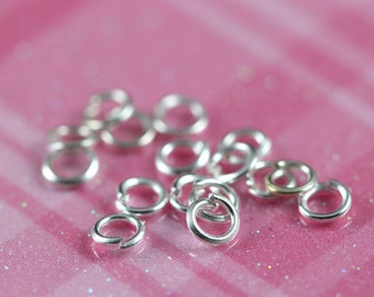 4mm Sterling Silver Open Jump Rings 20 Gauge, 100 pcs Bulk Jumprings, 925 Sterling Silver