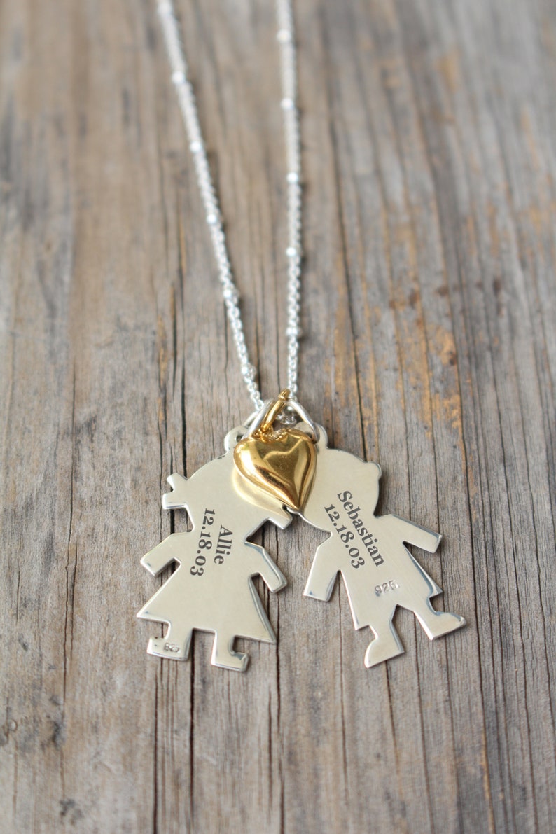 Jewelry for Mom Mothers Necklace Custom Engraved Boy Girl Etsy