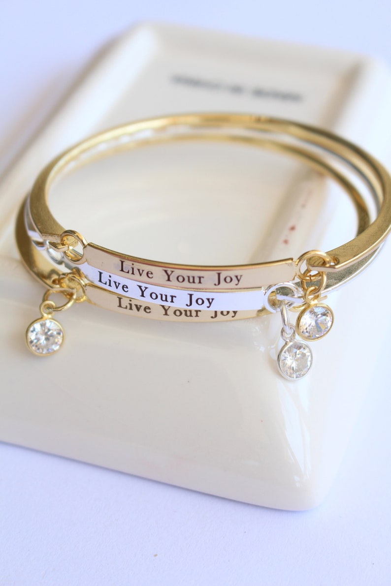 Inspirational Bracelet Custom Engraved Personalized Jewelry Etsy