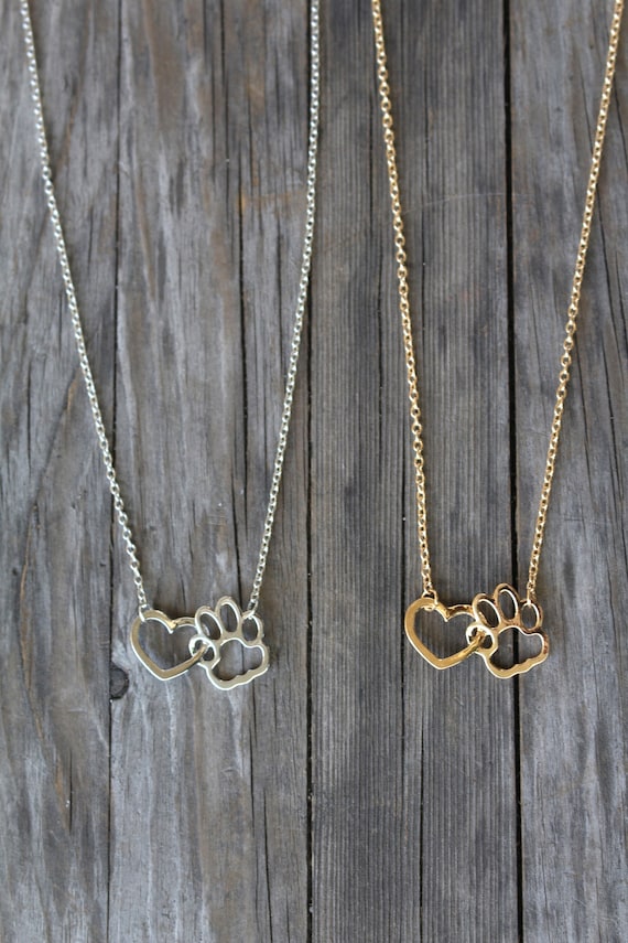 Love Has 4 Paws Heart Necklace Love Has 4 Paws Heart Necklace