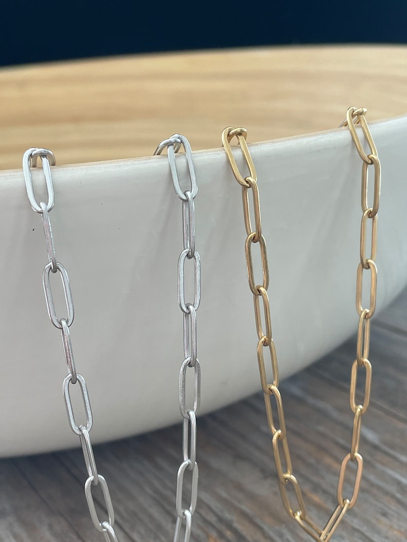 Paperclip Chain No Fade Non-Tarnish Gold Silver Wholesale Bulk Chain DIY Chain for Permanent Jewelry Making 画像 4