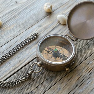 Silver Engravable Compass Personalized Engraved Compass: Gold, Silver, Antique Bronze and Dark ...