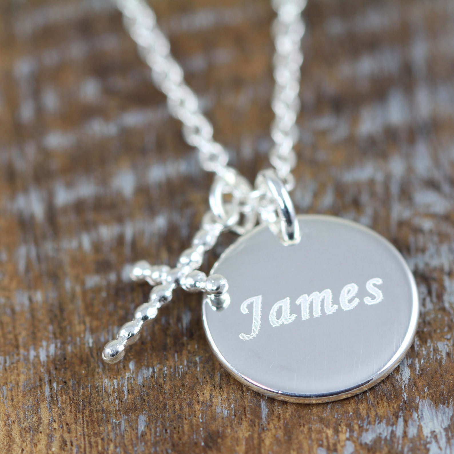 Boy Baptism Gift Cross Necklace Baptism Name Necklace for Etsy
