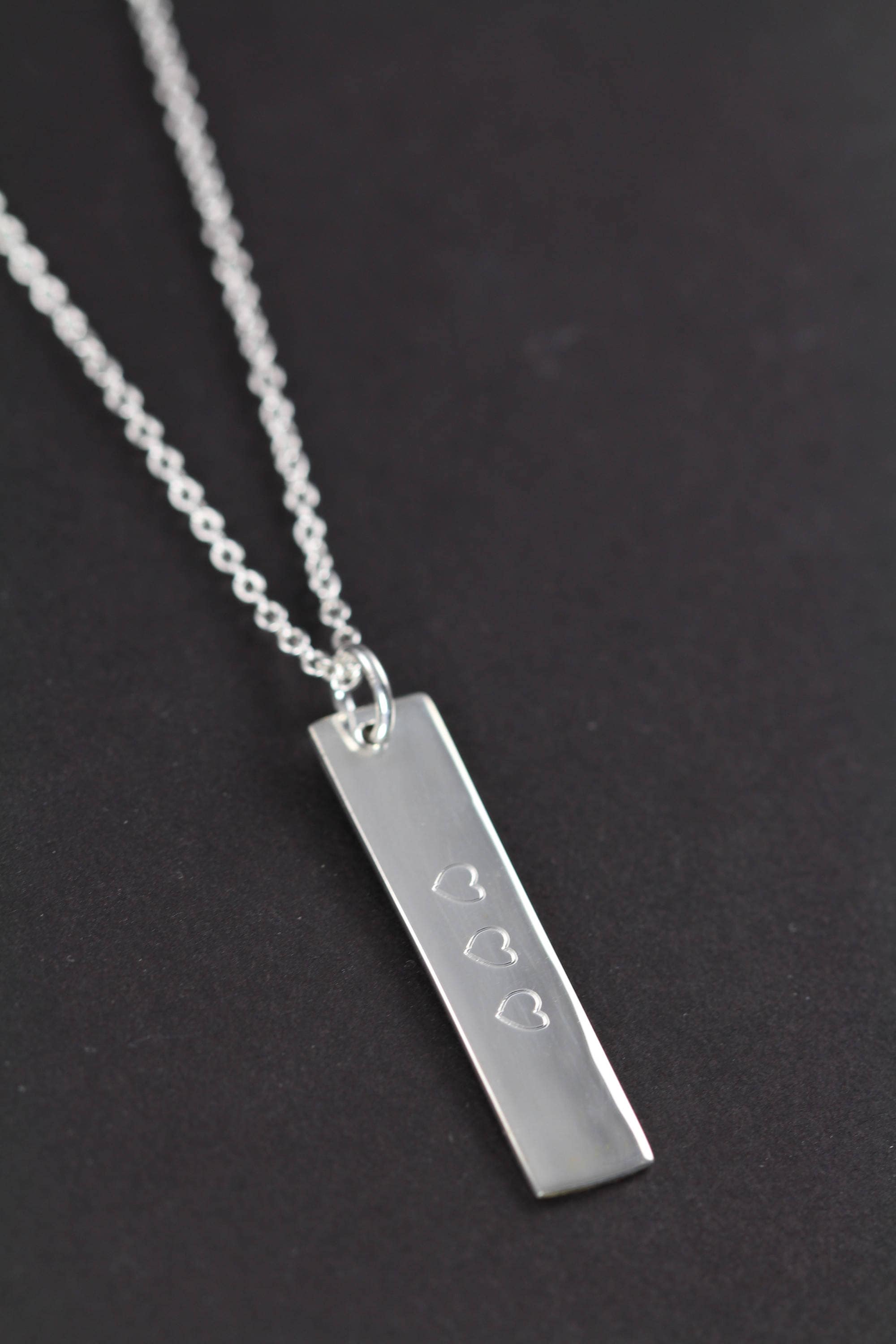 Bar Necklace Personalized 925 Sterling Silver Jewelry Engraved Etsy