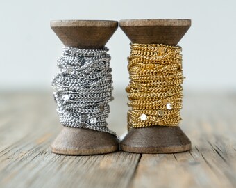 Wasserdichte Paillettenkette - 18K Gold & Silber Edelstahl, Permanentschmuck