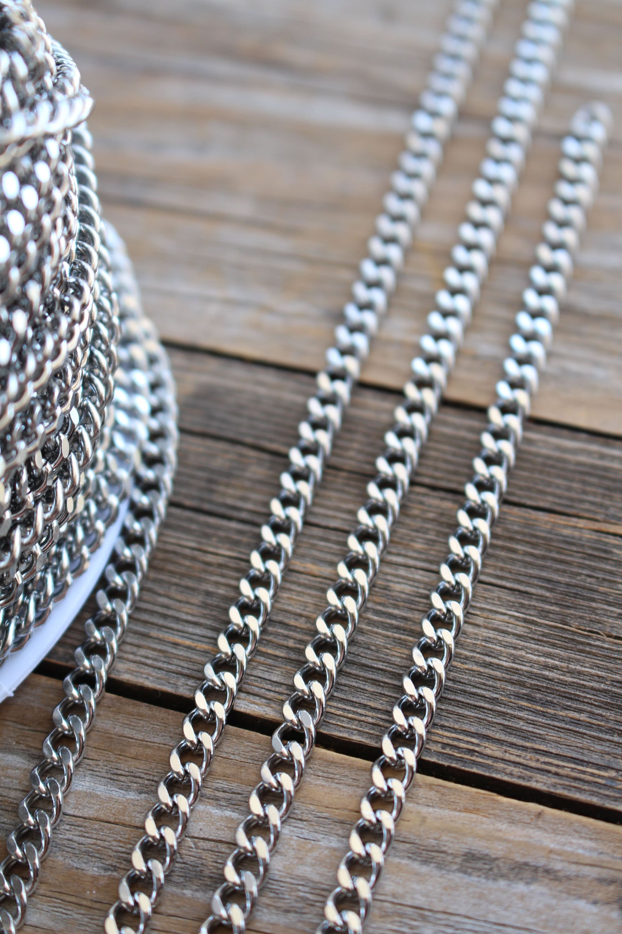 Non-tarnish Permanent Jewelry Making Stainless Steel Flat Chain - Gold ...