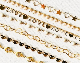 Goldherzketten zum Valentinstag - Kein Verblassen, Anlauffrei - Permanentschmuckherstellung - Großhandelsketten für Massengut - 3 Fuß