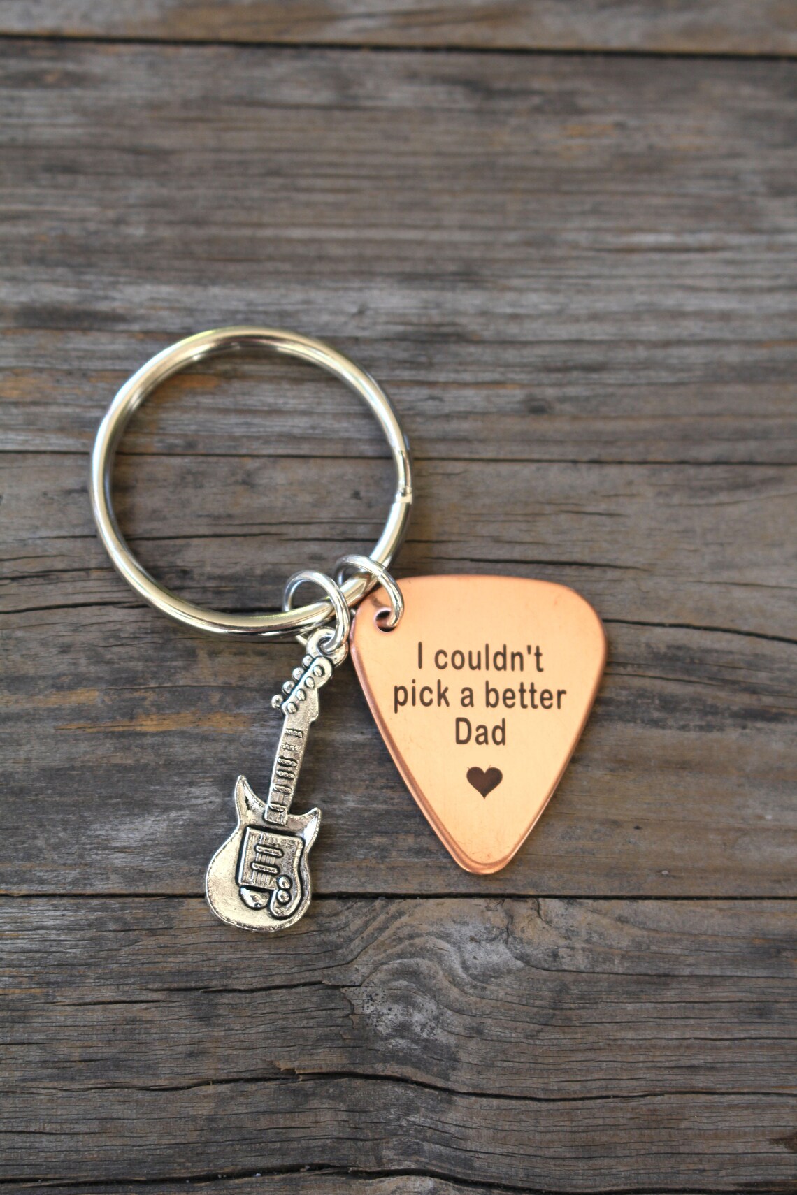 Custom Guitar Pick Keychain for Dad Father's Day Gift Etsy