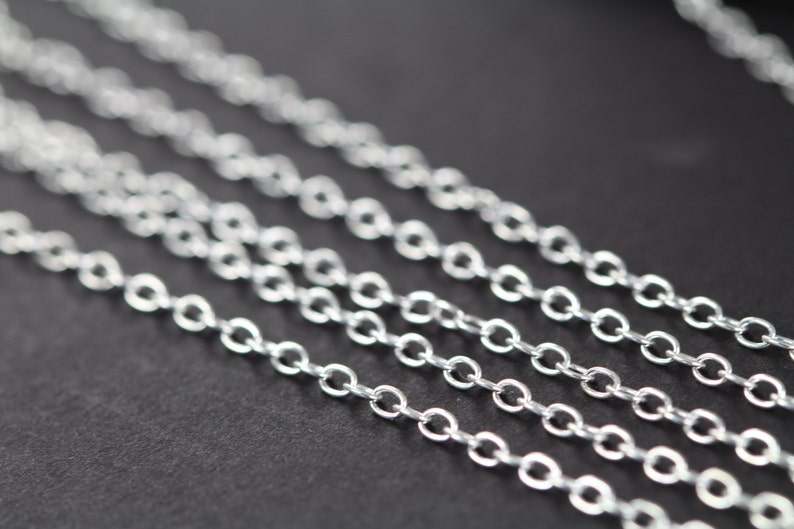 Sterling Silver Chain 10 Feet Permanent Jewelry Cable Necklace Chain Bulk Wholesale Chain Wholesale Chains 925 Sterling Silver image 4