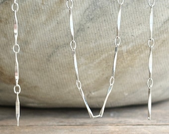 Sterling Silver Bar and Dapped Link Chain – DIY Jewelry Supplies