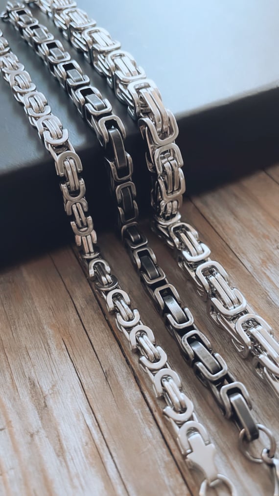 No Fade Tarnish Stainless Steel Bracelet Men - Motorcycle Enthusiast Boyfriend Gift - Durable Biker Chain
