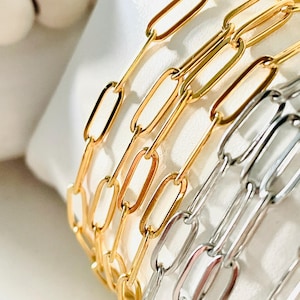 Paperclip Chain No Fade Non-Tarnish - Gold Silver Wholesale Bulk Chain - DIY Chain for Permanent Jewelry Making