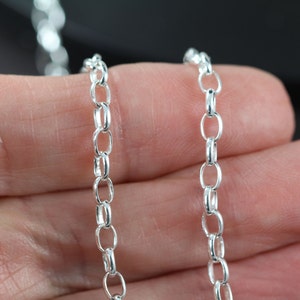 Silberkette Groß, Oval Kabelkette für Ihn, Oval Rolo Kette 4x2.9 mm 925 Sterling Silber Großhandel, Dauerschmuck