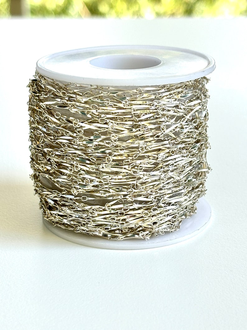 sterling silver dapped bar and link round 925 silver bulk wholesale chain for jewelry making. Perfect for permanent jewelry, diy making.  Dainty, classic, boho, talum party jewelry sexy, rich luxurious