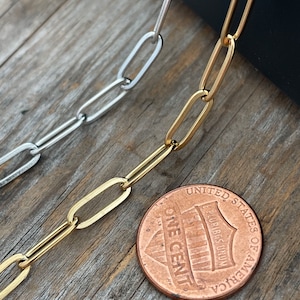 Paperclip Chain No Fade Non-Tarnish Gold Silver Wholesale Bulk Chain DIY Chain for Permanent Jewelry Making image 3