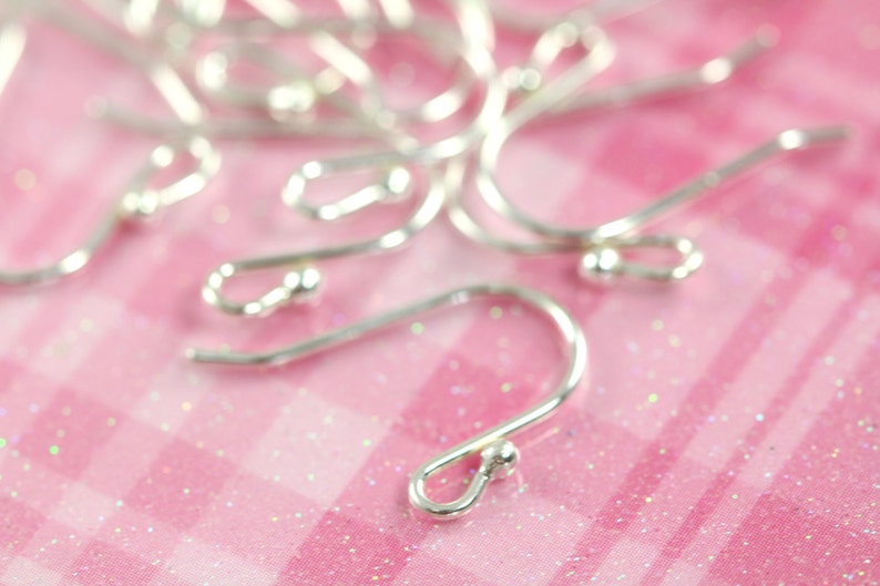 Earring Hooks 925 Sterling Silver 20 gauge Ball End Earwires Etsy