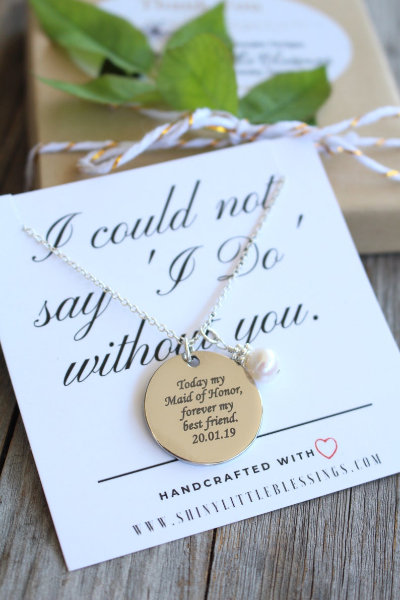 Maid of Honor Gift Personalized Necklace