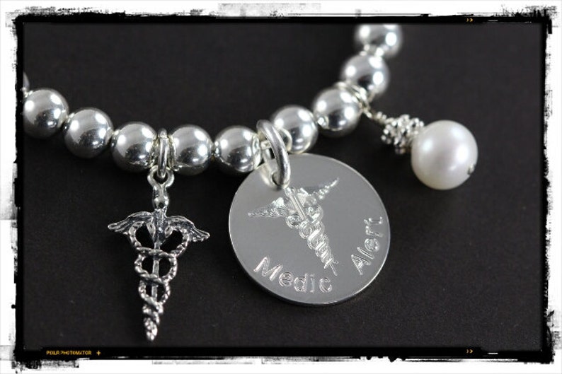Personalized Medical Alert Bracelet Custom Engraved 925 Etsy