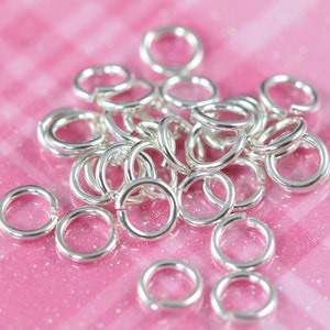 6mm Sterling Silver Open Jump Rings 20 Gauge, 25 pcs Bulk Jumprings, 925 Sterling Silver zdjęcie 3