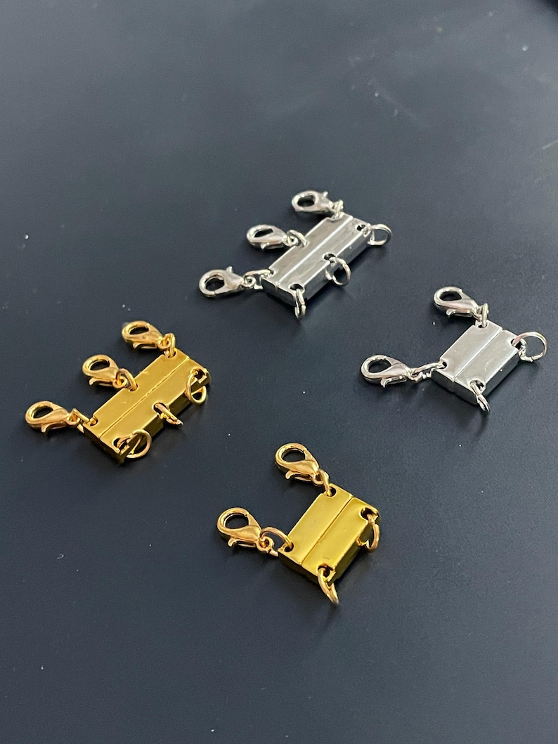 Multi Loop Clasp Magnetic Layering Clasp for 2 or 3 Necklaces – Silver or Gold, Easy ...