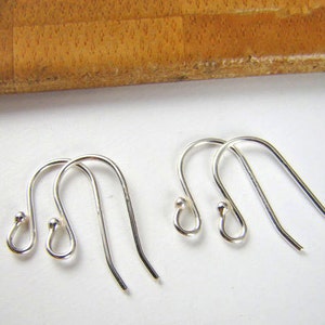 Earring Hooks 925 Sterling Silver, 20 gauge Ball End Earwires, 10 Pairs 20 Units image 1