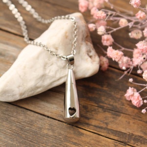 Personalized Teardrop Cremation Urn Necklace Custom Engraved Jewelry for Human or Pet Ashes Memorial Jewelry Sympathy Gift image 7