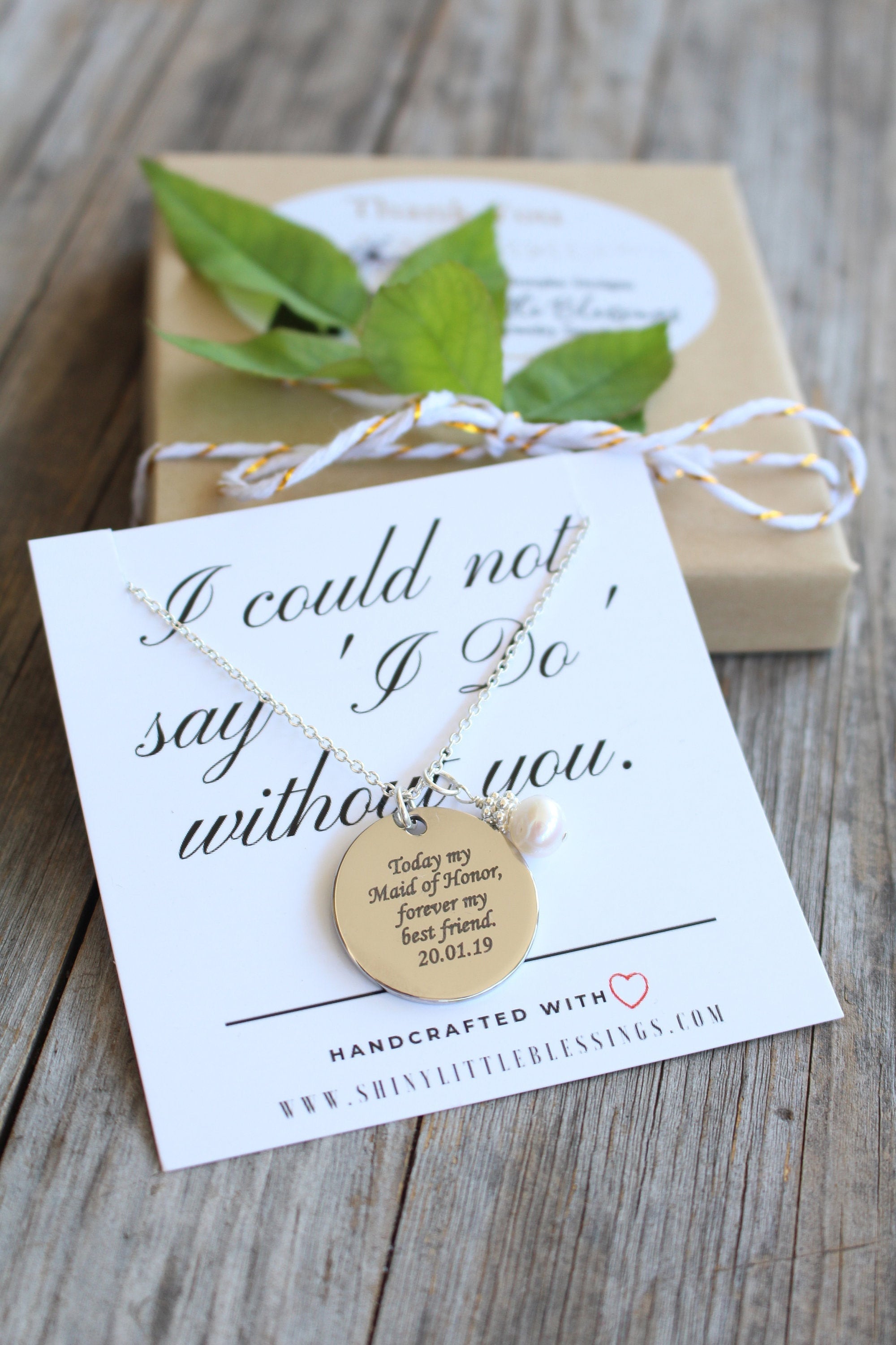 Maid of Honor Gift Personalized Necklace