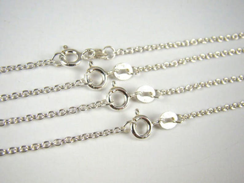 5 Bulk Necklaces 925 Sterling Silver Chain Link Necklace 12 14 16 18 20 22 24 inches Finished Wholesale Chains , Permanent Jewelry image 7