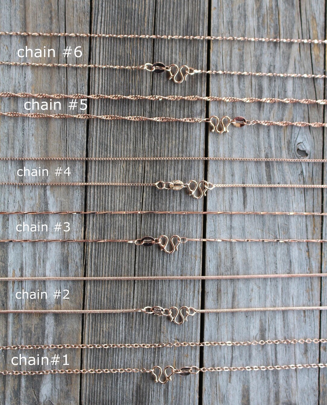 Rose Gold Necklace - Snake Diamond Cut Box Rope Chain Link Styles ...