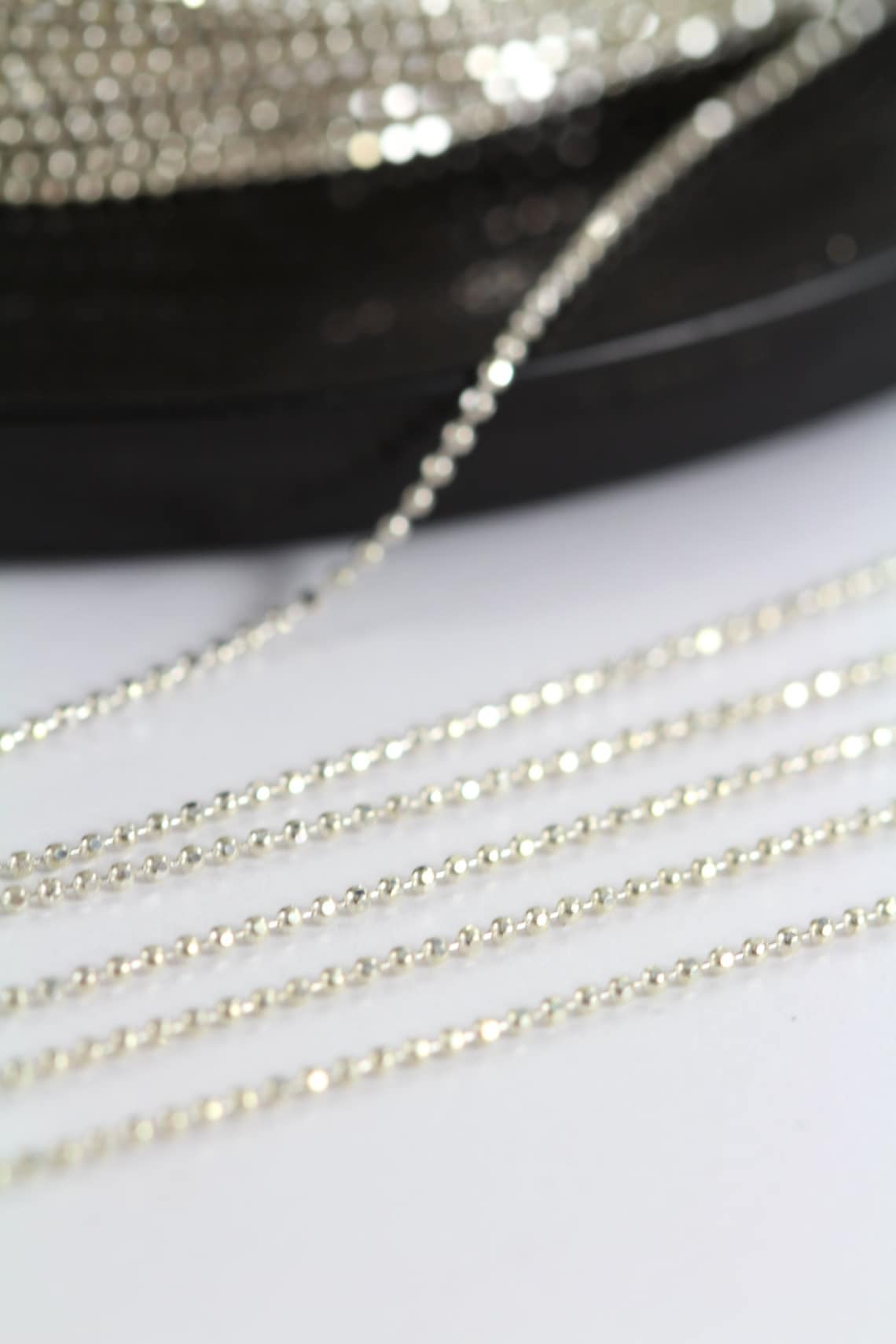 Ball Chain Diamond Cut 925 Sterling Silver Necklace Chain 1 Etsy