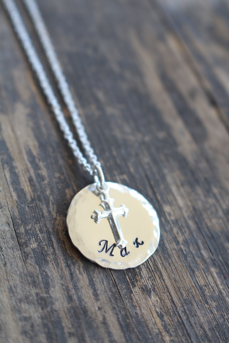 Personalized Baptism Gift for Boys Small Cross Necklace With Etsy