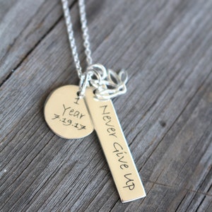 Personalized Sobriety Jewelry Anniversary Gift Addiction Recovery Necklace Personalized Custom Engraved Recovery Gifts Addiction Recovery image 6