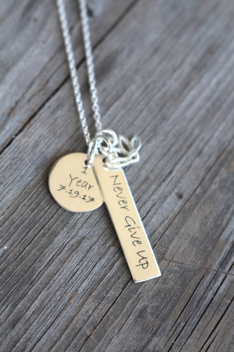 Personalized Sobriety Jewelry Anniversary Gift Addiction Recovery Necklace Personalized Custom Engraved Recovery Gifts Addiction Recovery image 6