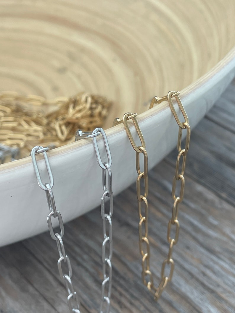Paperclip Chain No Fade Non-Tarnish Gold Silver Wholesale Bulk Chain DIY Chain for Permanent Jewelry Making 画像 5