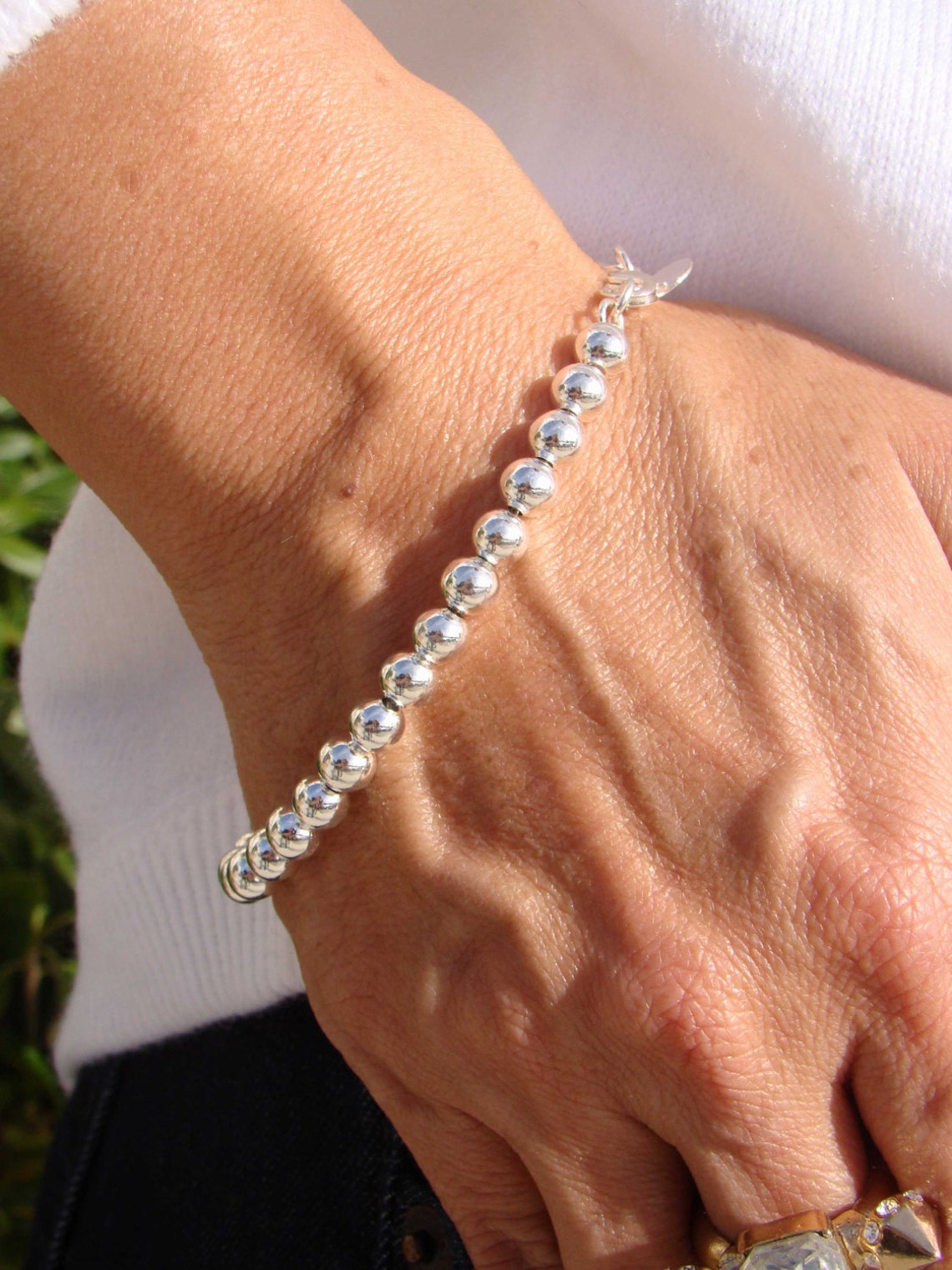 Ball Bracelet Bead Bracelet 925 Sterling Silver Balls Etsy