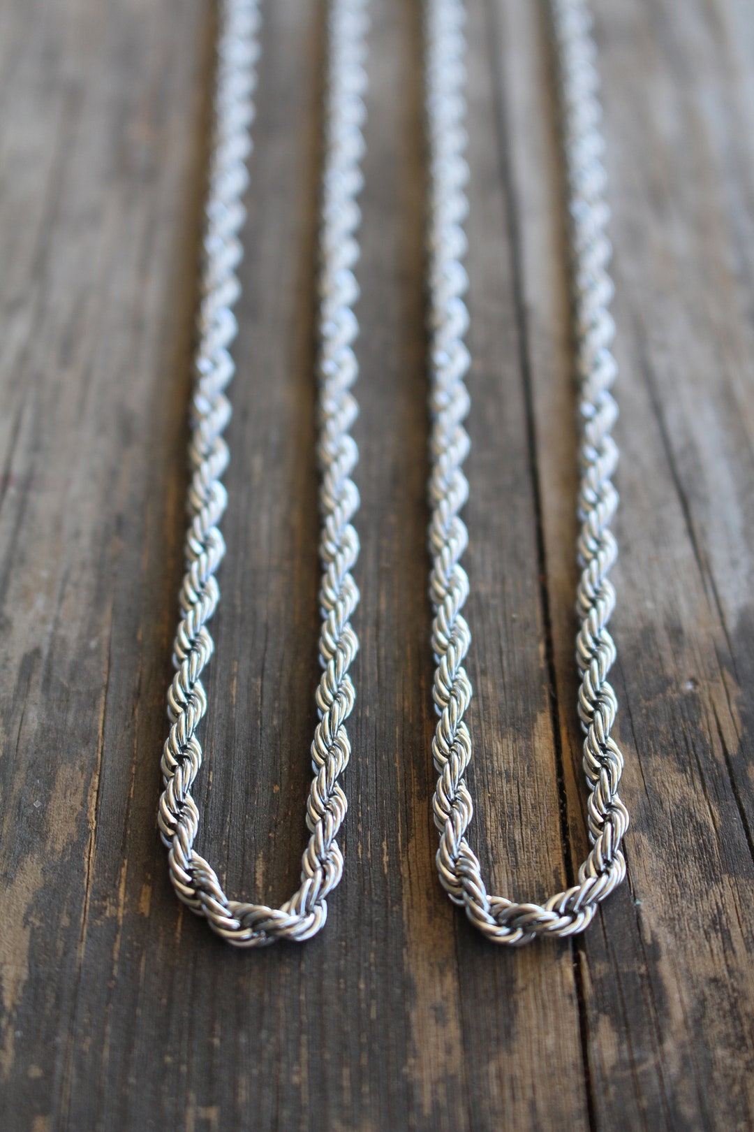 Tarnished Rope Tarnish Free Rope Chain Necklace - Stainless Steel Waterproof ...