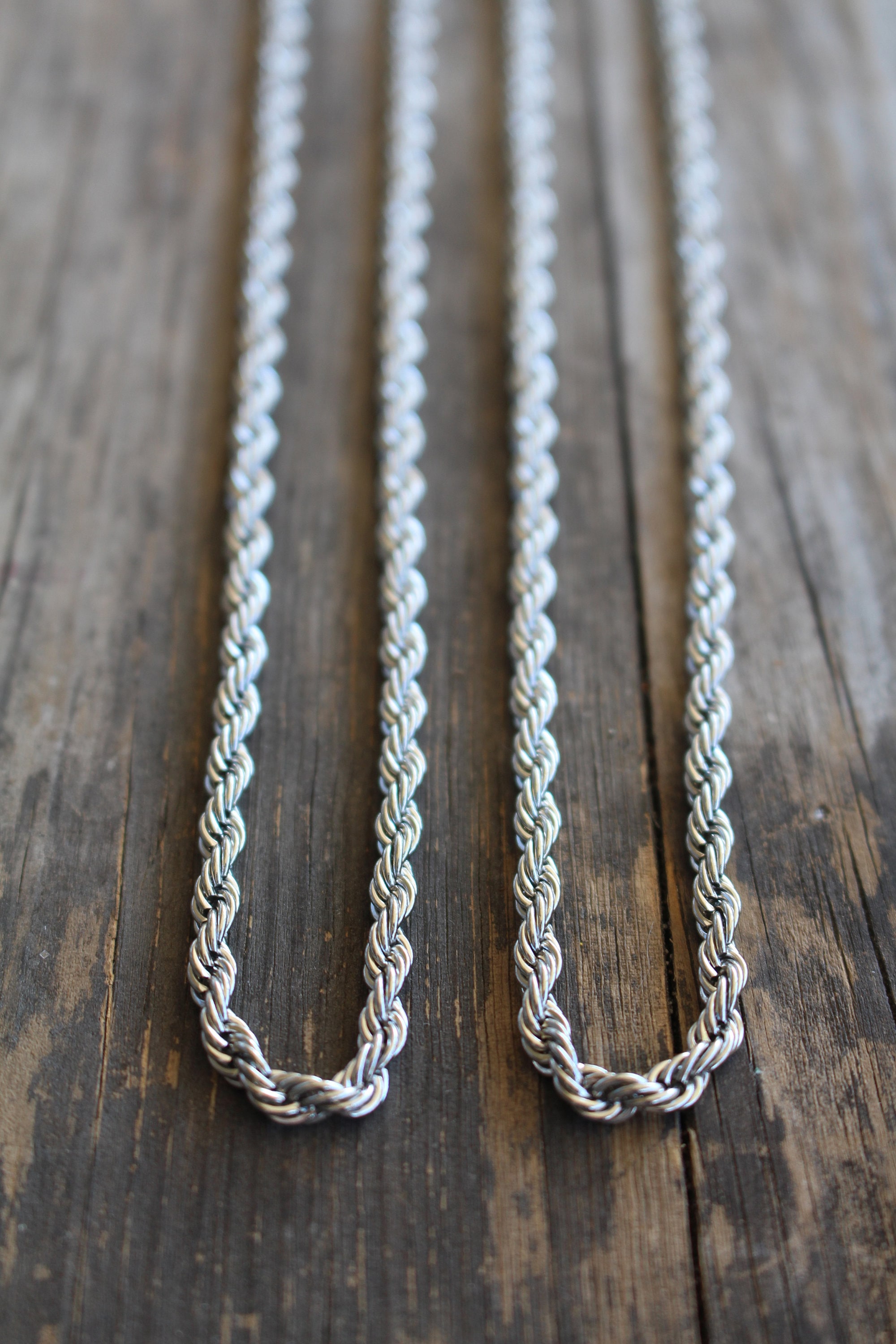 Rope Chain Necklace Stainless Steel 