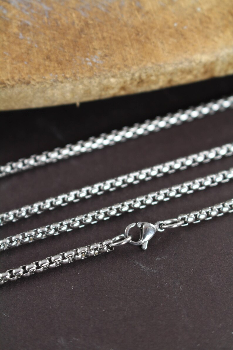 Silver Necklace Stainless Steel Chain with Lobster Clasp Etsy