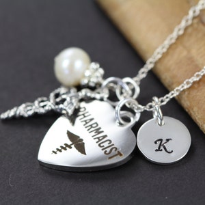 Apotheker Halskette Schmuck, Apotheke Abschluss Geschenk, Gravur Schmuck 925 Sterling Silber Schmuck