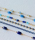 Blue Enamel Chains for Permanent Jewelry Creations - Wholesale Unfinished Stainless Steel Chain 3 Feet