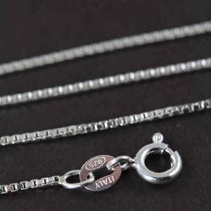 Bulk Wholesale Chains Box Chain Necklaces 1mm 925 Sterling Silver 14 16 18 20 22 24 inches 5 Finished Chains image 6