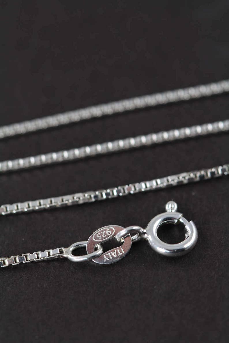 Bulk Wholesale Chains Box Chain Necklaces 1mm 925 Sterling Silver 14 16 18 20 22 24 inches 5 Finished Chains image 6