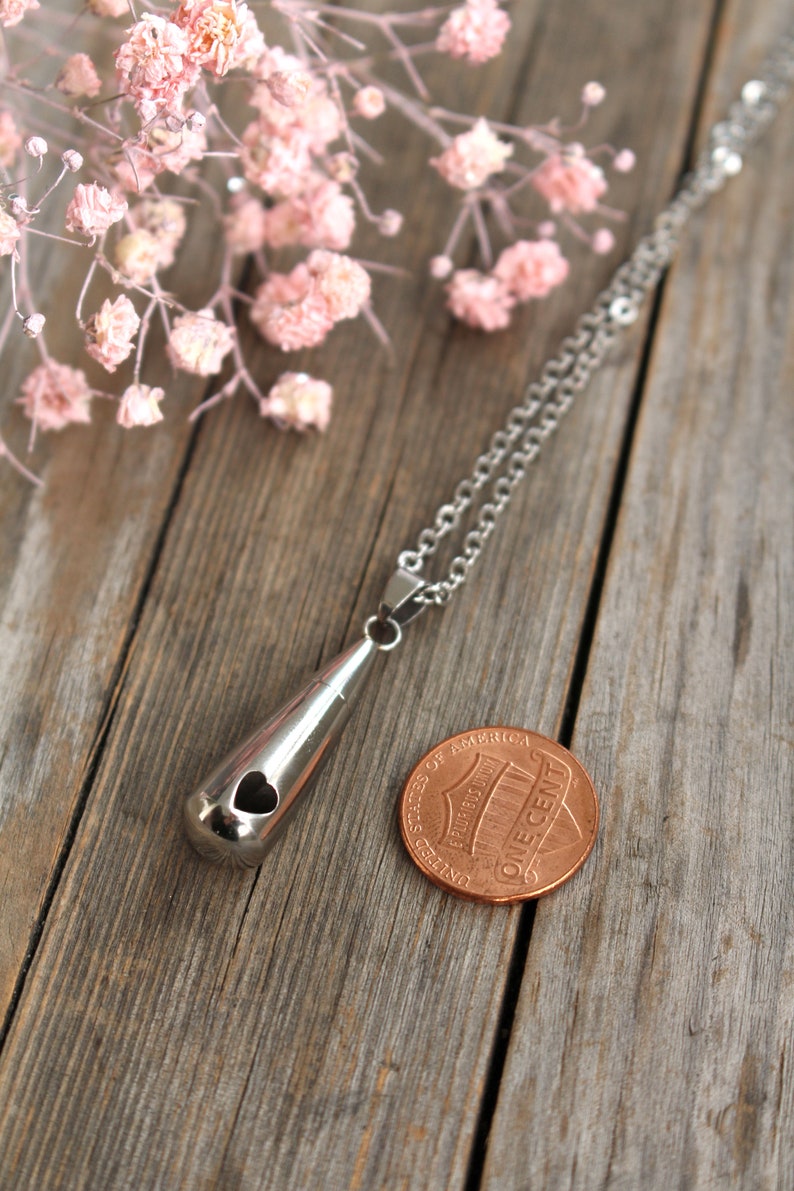 Personalized Teardrop Cremation Urn Necklace Custom Engraved Jewelry for Human or Pet Ashes Memorial Jewelry Sympathy Gift image 4