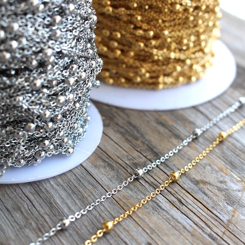 Nontarnish Stainless Steel 2mm Chain Gold Rose Gold Silver Etsy