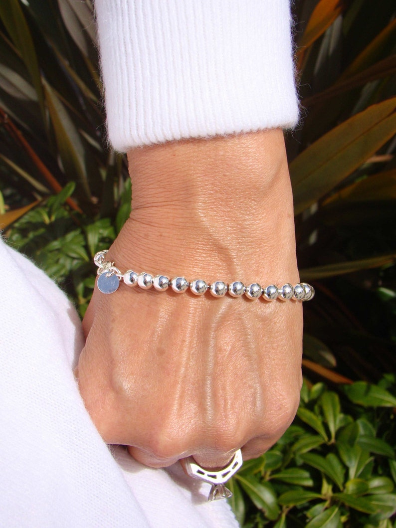 Ball Bracelet Bead Bracelet 925 Sterling Silver Balls Etsy